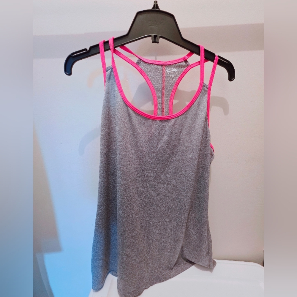 Champion Gray Tank Top with Pink Accents